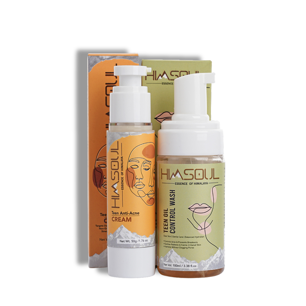 Himsoul Teen Clear Skin Duo – Oil Control Wash & Anti-Acne Cream (Ages 10+)