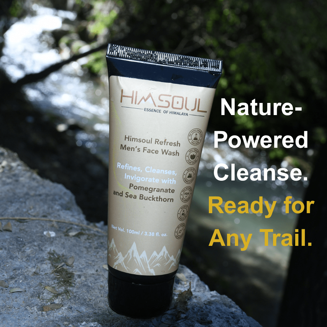 Himosul Refresh Men's Facewash - Nature- Powered Clenser. Ready for any trail.