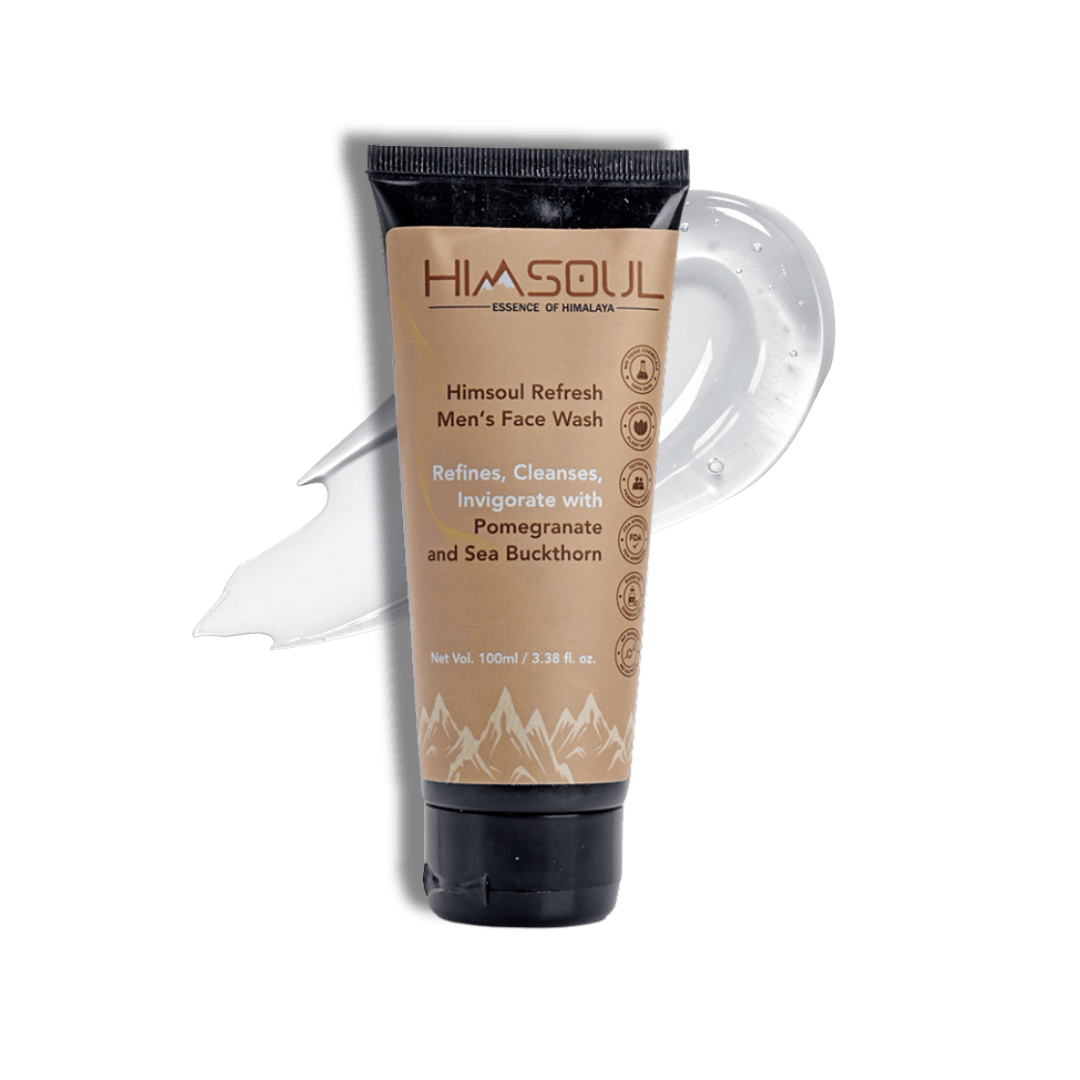 Himsoul Refresh Man Face Wash bottle for deep cleansing and oil control with Himalayan botanicals.