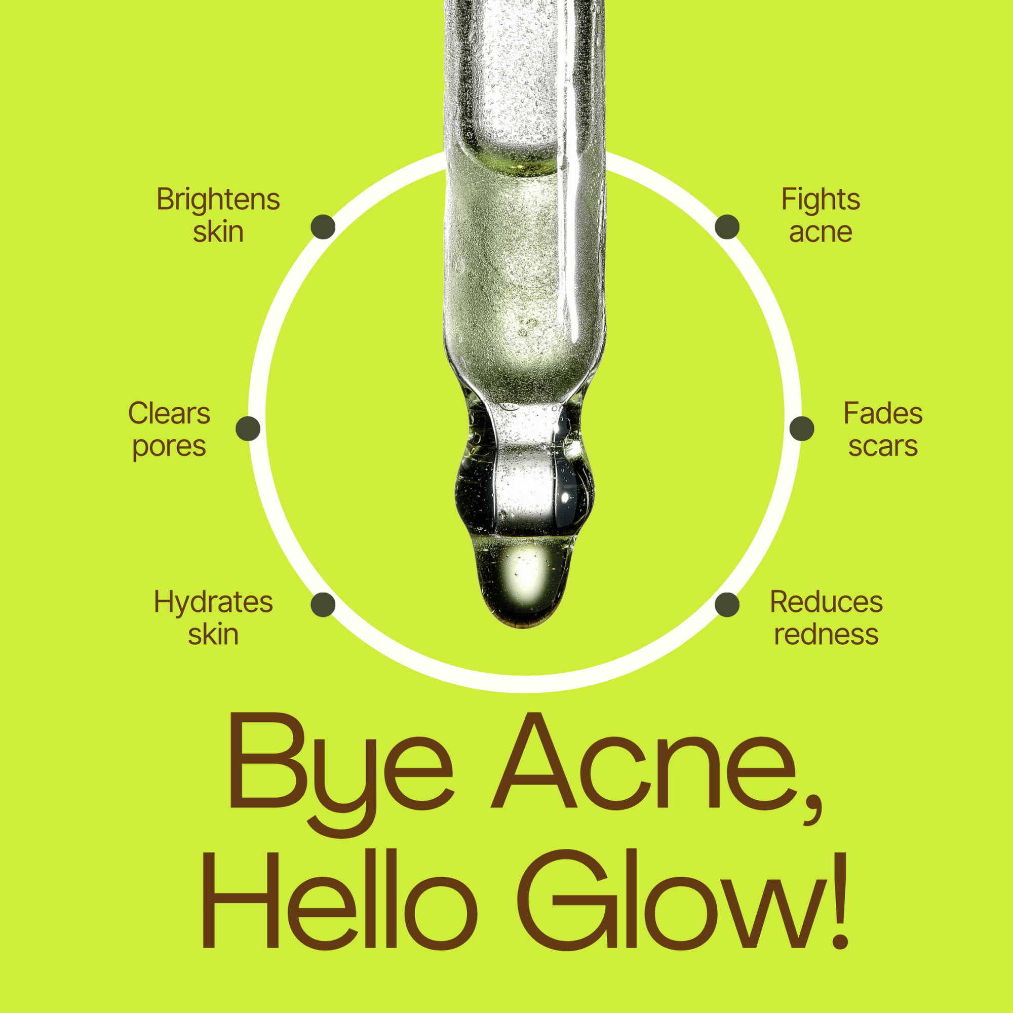 Infographic showing benefits: clears pores, calms redness, and balances oil for teen skin.