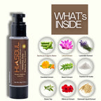 Key natural ingredients in Himsoul Daily Moisturizer: Green Tea antioxidants, Neem purification, and Avocado Oil moisture.