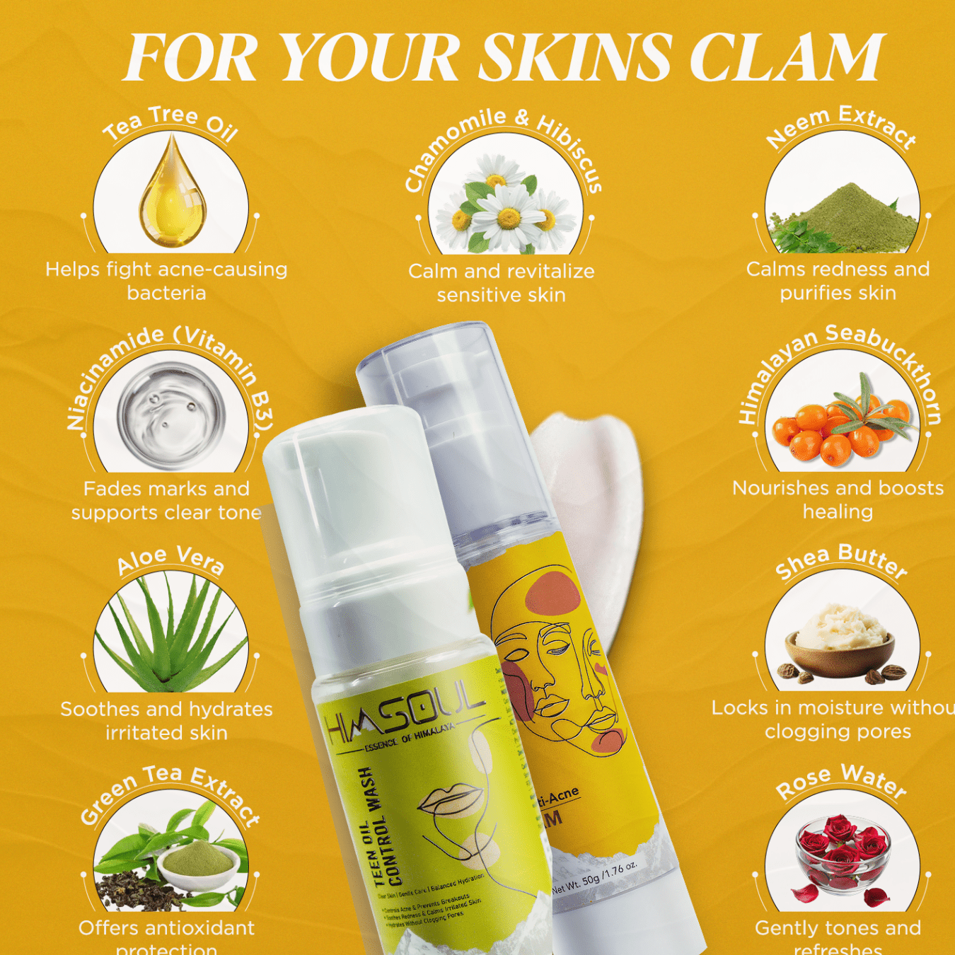 Himsoul Teen Clear Skin Duo – Oil Control Wash & Anti - Acne Cream (Ages 10+) - Himsoul Enterprises